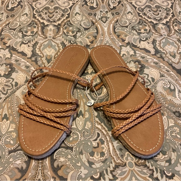 NWT Madewell Kathryn Espadrille Slide Sandals in Leather Women’s Sz 9.5 - Picture 2 of 10
